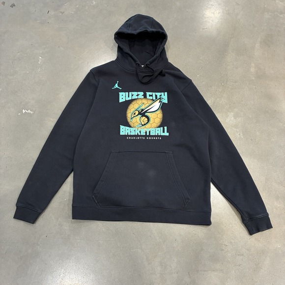 Nike Other - Jordan Charlotte Mens Large Hornets Black Sweatshirt Hoodie Athletic NBA Buzz